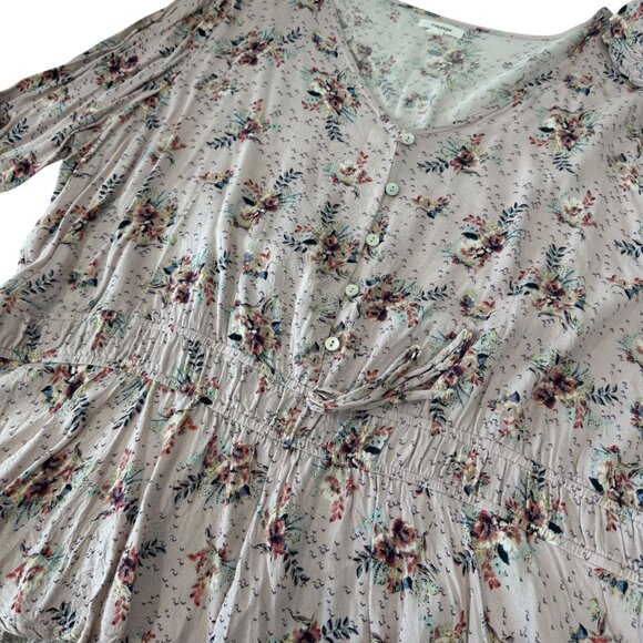 Maurices Womens Floral Button Detais Pullover Blouse With Elastic Waist Size 2X - Picture 9 of 12